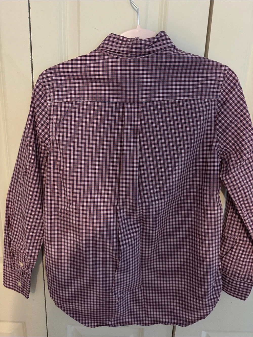 Boys Ralph Lauren Checked Button-Down Shirt with navy horse size 14/16